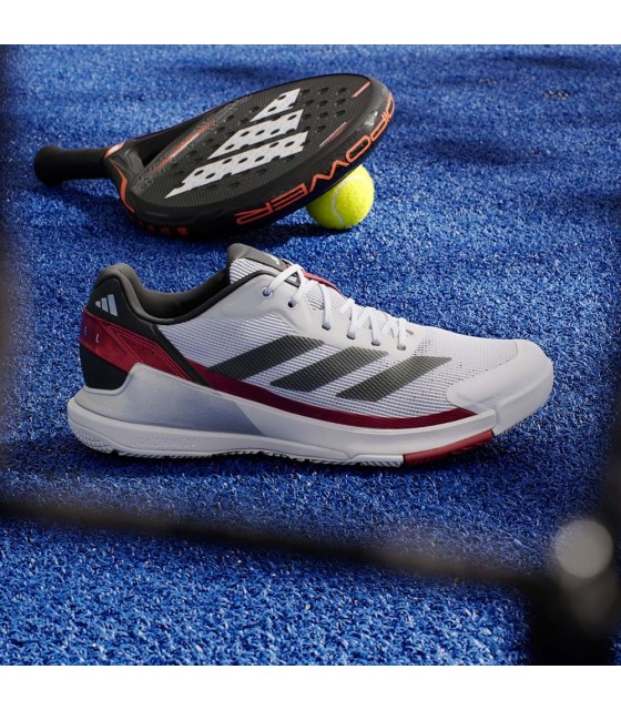Adidas Crazyquick LS Padel Shoes White Black Red | IPONTENNIS