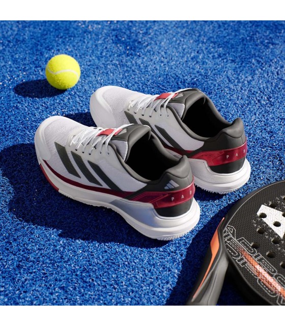 Chaussures Adidas Crazyquick LS Padel Blanco Negro Rojo | Ipontennis