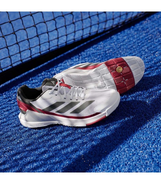 Chaussures Adidas Crazyquick LS Padel Blanco Negro Rojo | Ipontennis