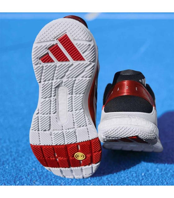 Tenis de padel Adidas Crazyquick Boost branco preto vermelho | IPONTENNIS
