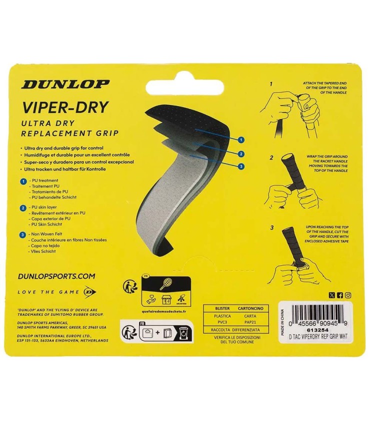 Dunlop Viper-Dry White Grip | Ipontennis