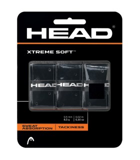 Pack de 3 overgrips pretos Head Xtreme Soft | IPONTENNIS