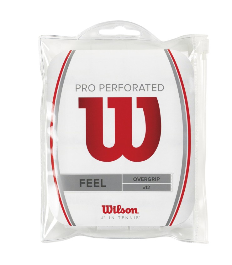 12 Wilson Pro White Perforated Overgrips | IPONTENNIS