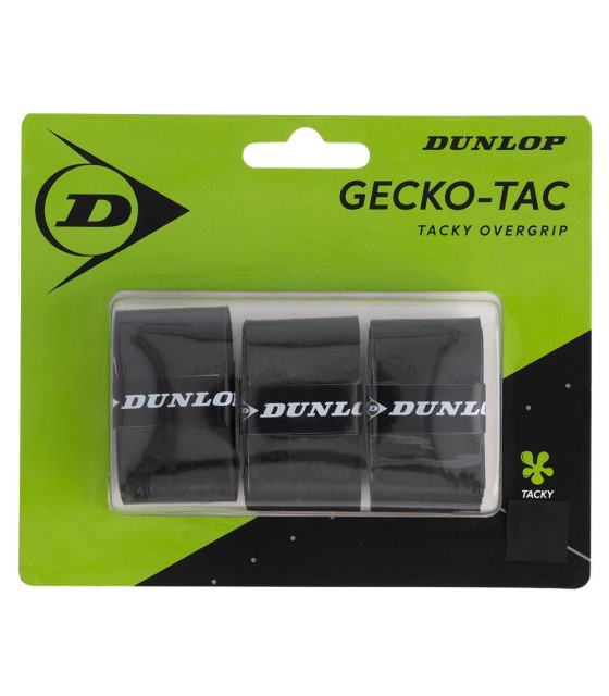 Pacco da 3 overgrip Dunlop Gecko Tac nero | IPONTENNIS