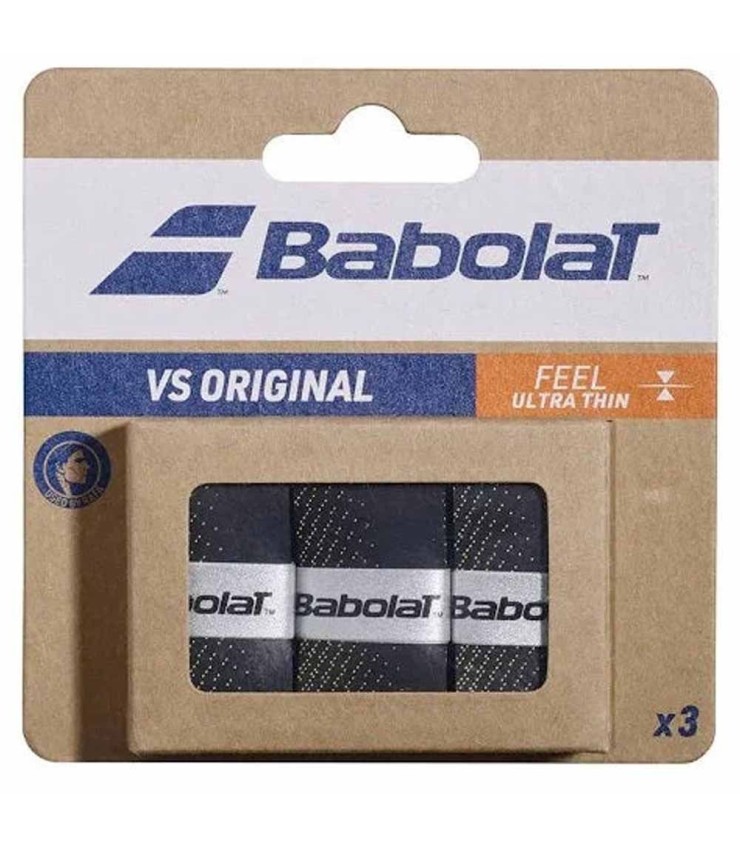 Pack of 3 Babolat VS Original Black Neon Yellow overgrips | IPONTENNIS