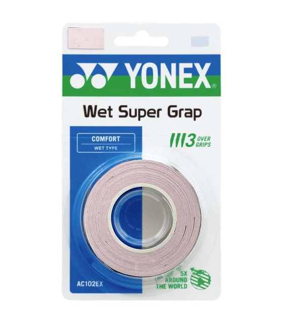 Pack de 3 grips Yonex Super Grap cor-de-rosa. | Ipontennis