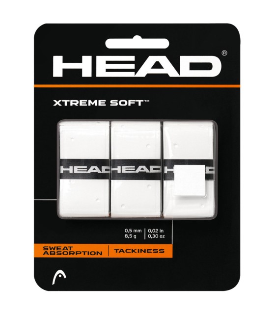Pack de 3 overgrips Head Xtreme Soft brancos | IPONTENNIS