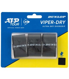 Dunlop Viper-Dry Black Overgrips x 3 | IPONTENNIS