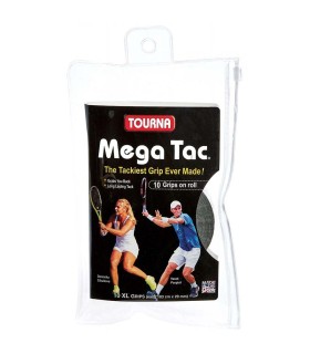 10 Tourna Mega Tac XL Black overgrips | Ipontennis