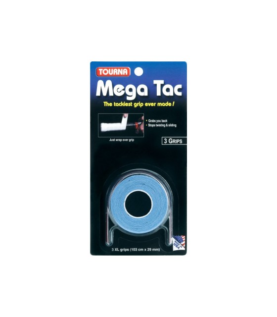 Pack de 3 overgrips azuis Tourna Mega Tac XL | IPONTENNIS