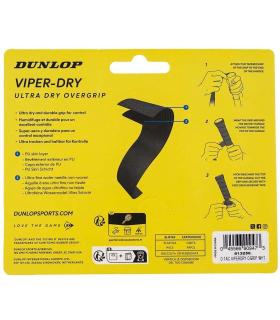Sobregrips Dunlop Viper-Dry Brancos x 3