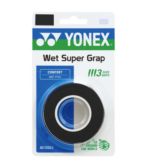 Pack de 3 overgrips negros Yonex Super Grap 1