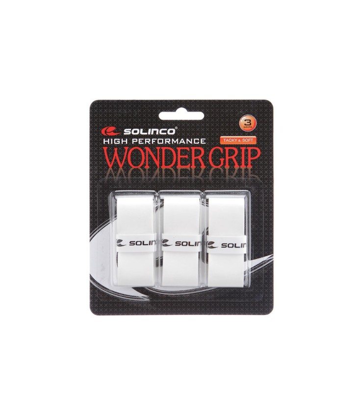 Pack de 3 overgrips brancos Solinco Wonder Grip | IPONTENNIS