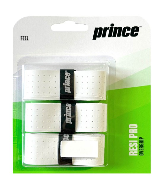 Pack of 3 white Prince Resi Pro overgrips | IPONTENNIS