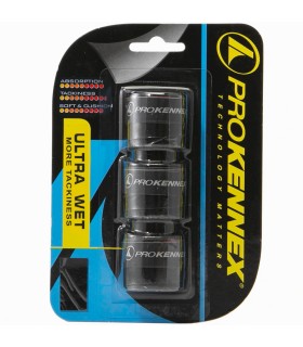 Set of 3 Pro Kennex Ultra Wet Black overgrips | IPONTENNIS
