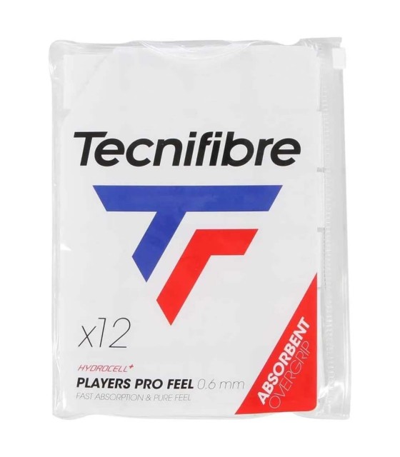 12 overgrips brancos Tecnifibre Players Pro Feel