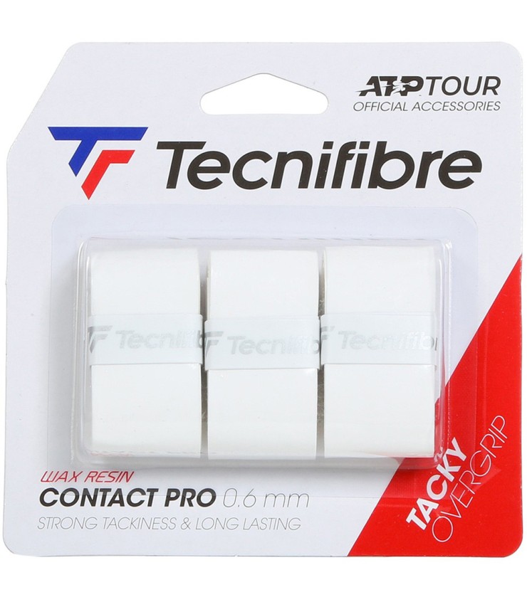 Pack de 3 overgrips brancos Tecnifibre Contact Pro | IPONTENNIS