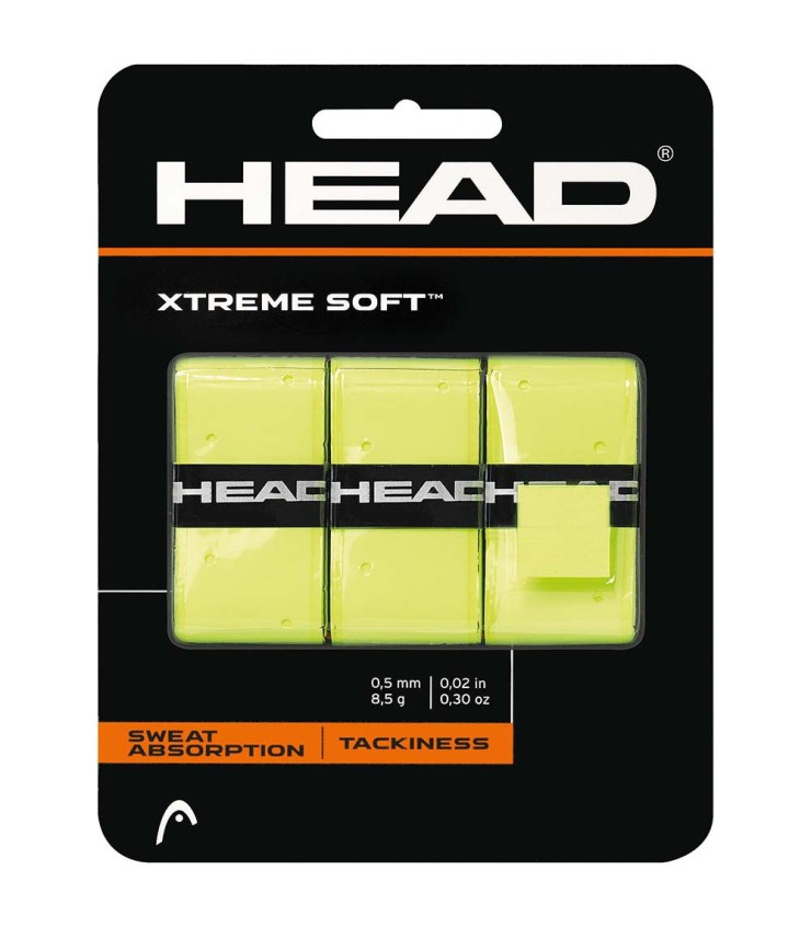 Juego de 3 overgrips amarillos Head Xtreme Soft 1