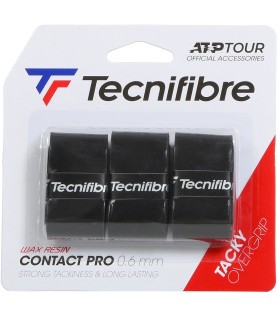 Pack of 3 black Tecnifibre Contact Pro overgrips | IPONTENNIS