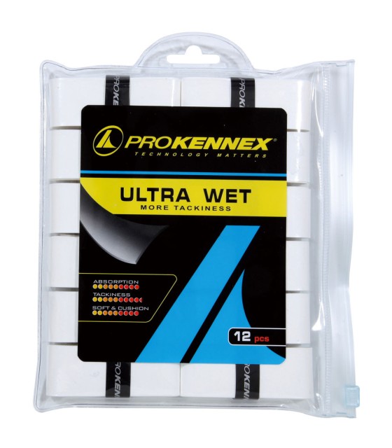 12 impugnature sovrapposte Pro Kennex Ultra Wet bianche | IPONTENNIS
