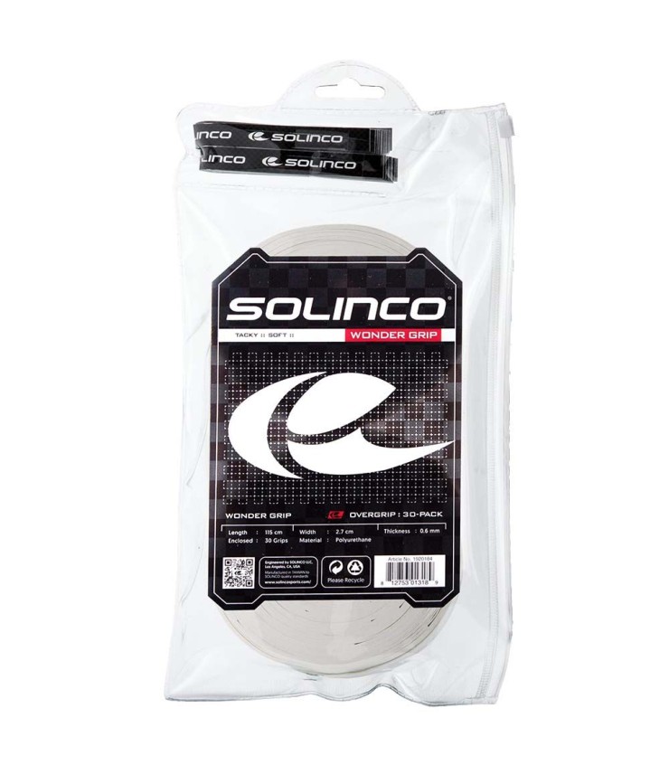 30 Solinco Wonder Grip Weiße Overgrips | Ipontennis