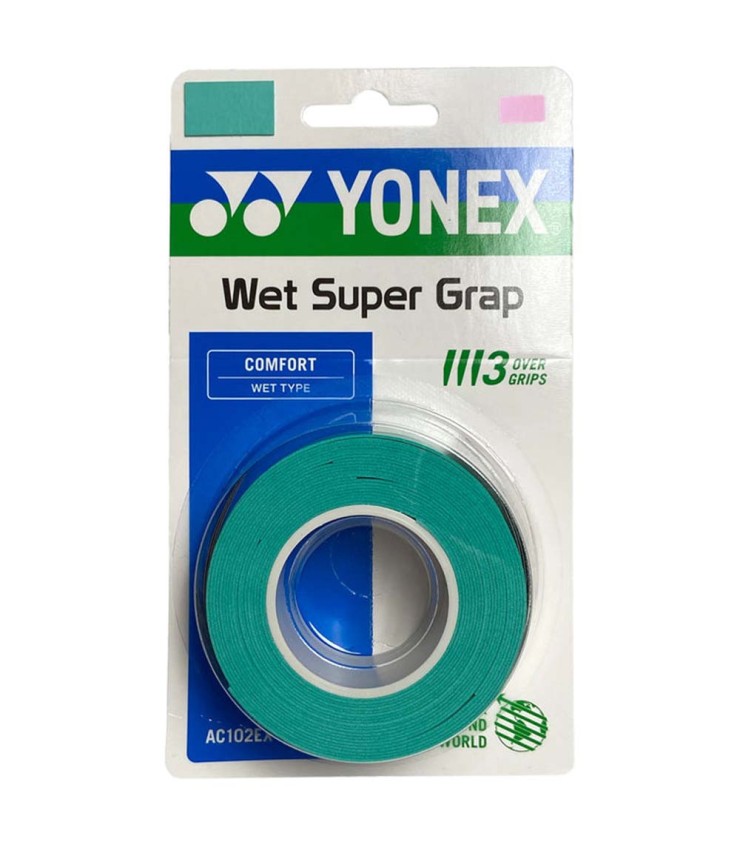 Yonex Wet Super Grap Turchese x 3 Overgrips | IPONTENNIS