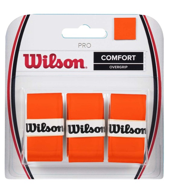 Pack de 3 overgrips Wilson Pro Overgrip Laranja Burn | IPONTENNIS