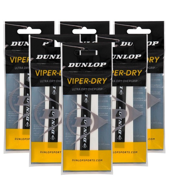 50 Grip sovraimpressione Dunlop Viper-Dry bianchi | Ipontennis