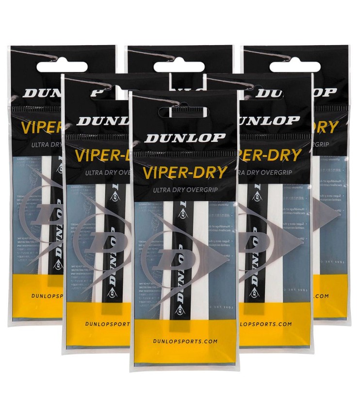50 Grip sovraimpressione Dunlop Viper-Dry bianchi | Ipontennis