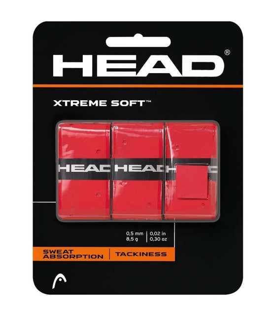 Pack of 3 Head Xtreme Soft Red overgrips | IPONTENNIS