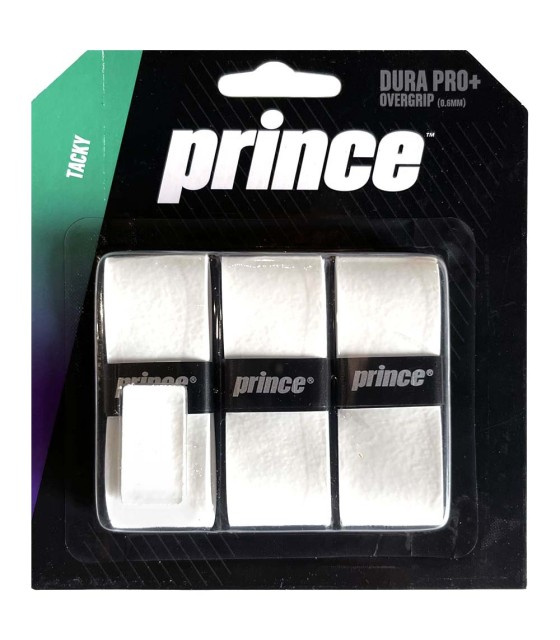 Pack de 3 overgrips brancos Prince Dura Pro | Ipontennis