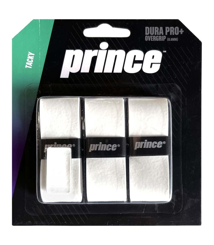 3er-Pack weiße Prince Dura Pro+ Overgrips | Ipontennis