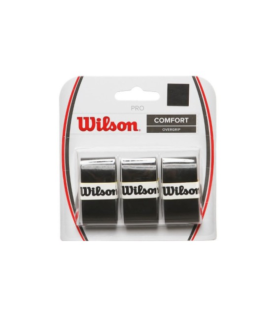 Wilson Pro Overgrip Preto x 3 overgrips | IPONTENNIS