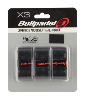 Bullpadel Sensogrip Microperfurado Preto x3 overgrips | IPONTENNIS