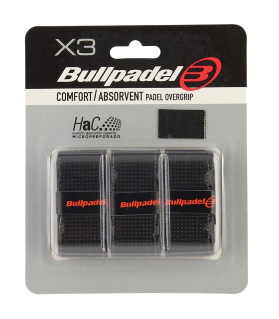 Bullpadel Sensogrip Microperforated Black x3 Overgrips | IPONTENNIS
