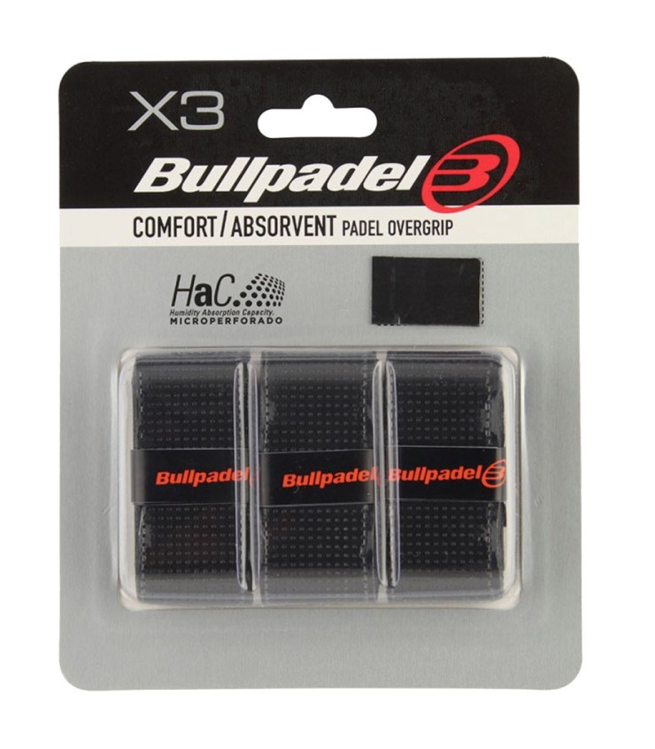 Bullpadel Sensogrip Microperfurado Preto x3 overgrips | Ipontennis
