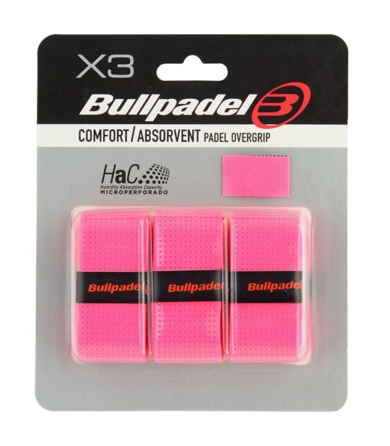 Pacco da 3 overgrip Bullpadel microforati rosa | IPONTENNIS