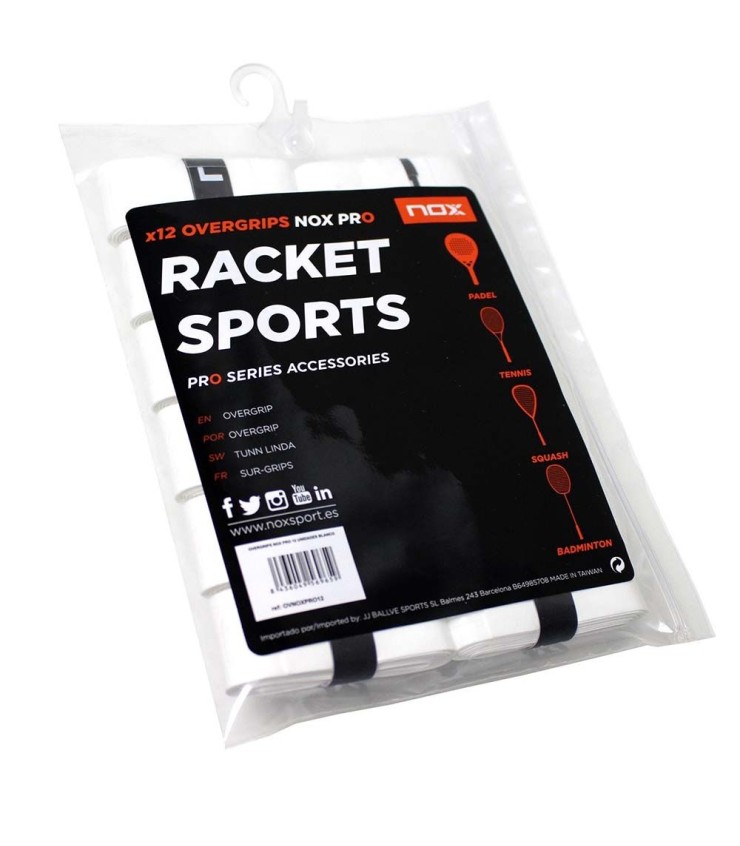 12 Nox Pro White overgrips | IPONTENNIS