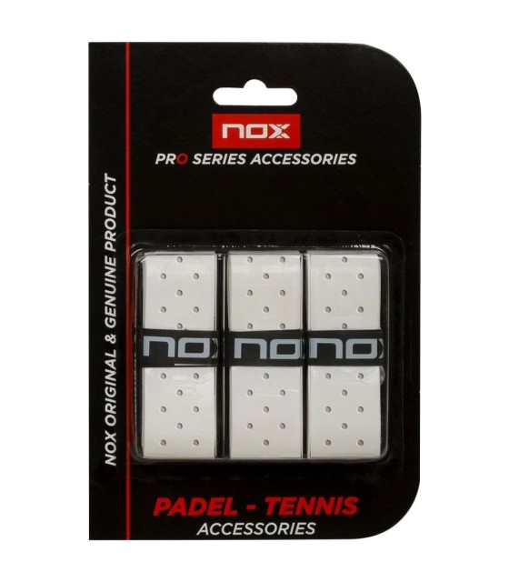 Nox Pro Overgrips Perfurados Brancos x 3 | Ipontennis