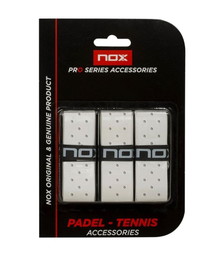 Nox Pro sovrapprese perforate bianche x 3 | IPONTENNIS