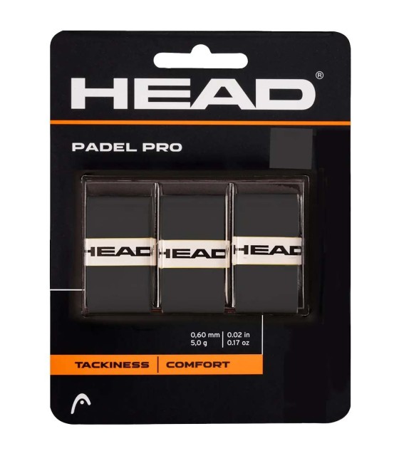 Box of 3 Overgrips Head Padel Pro Black