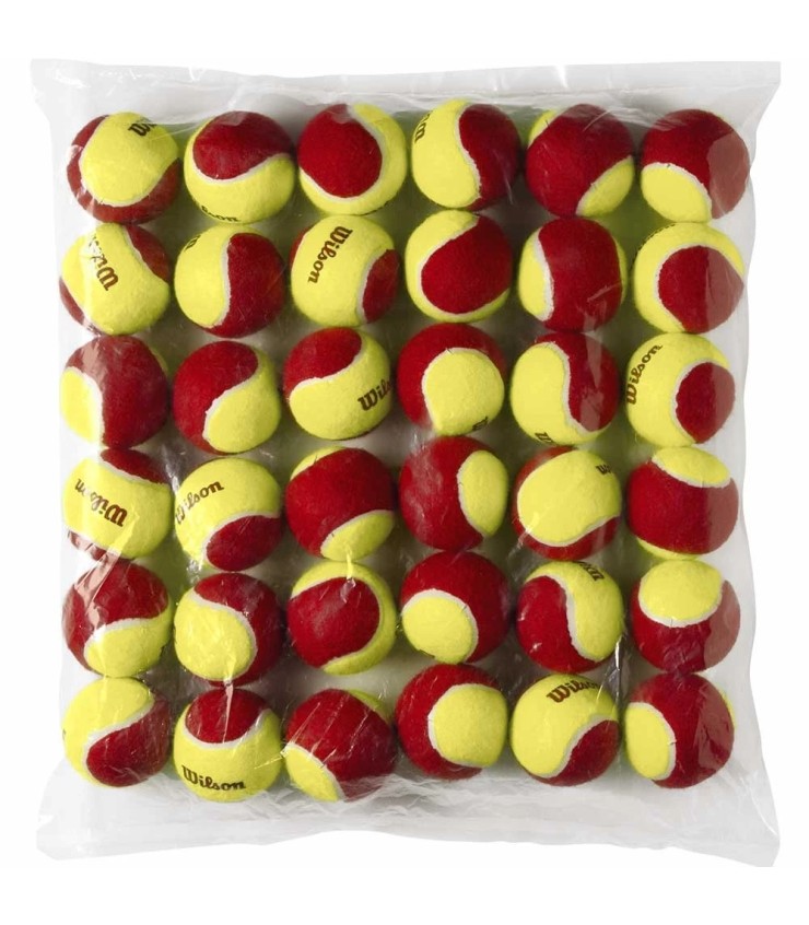 WRT13700B1 Bolsa con 36 pelotas Wilson Starter Stage 3, color rojo.