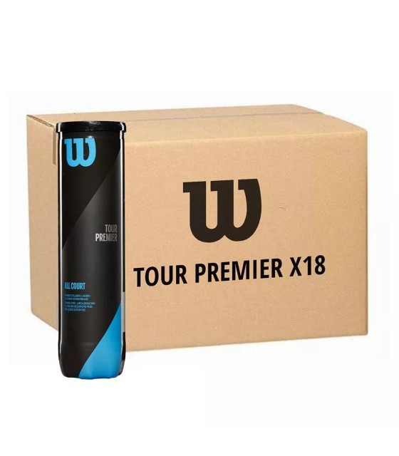 Karton mit 18 Röhren à 4 Wilson Tour Premier Bällen. | Ipontennis