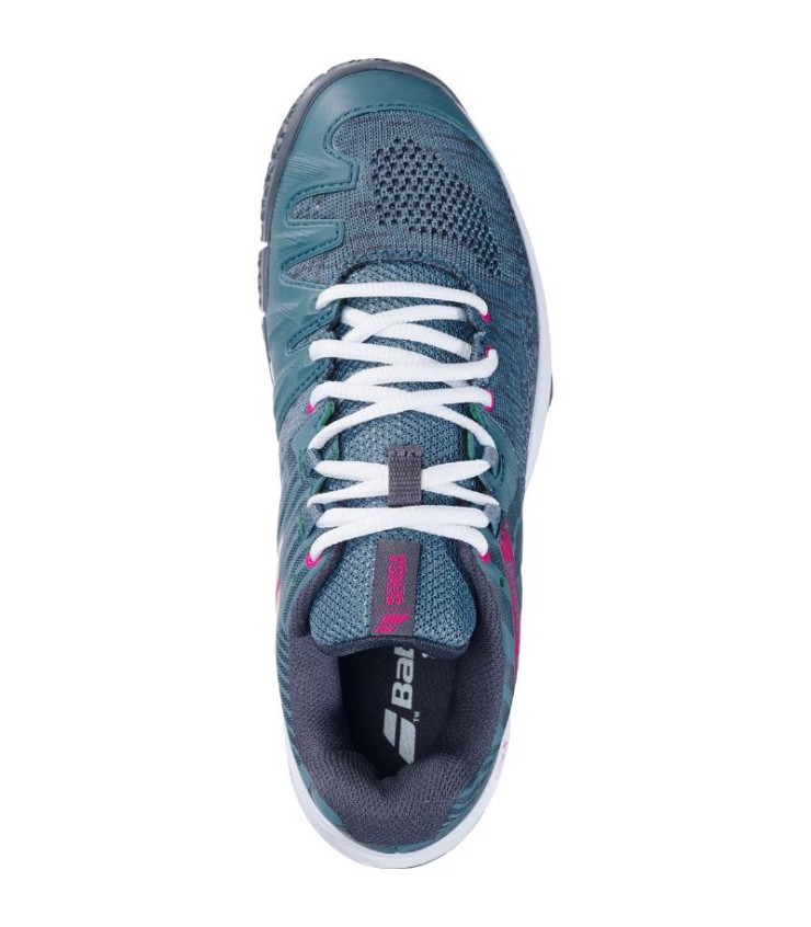 Chaussures Babolat Sensa Bleu Atlantique Blanc Femme  | Ipontennis
