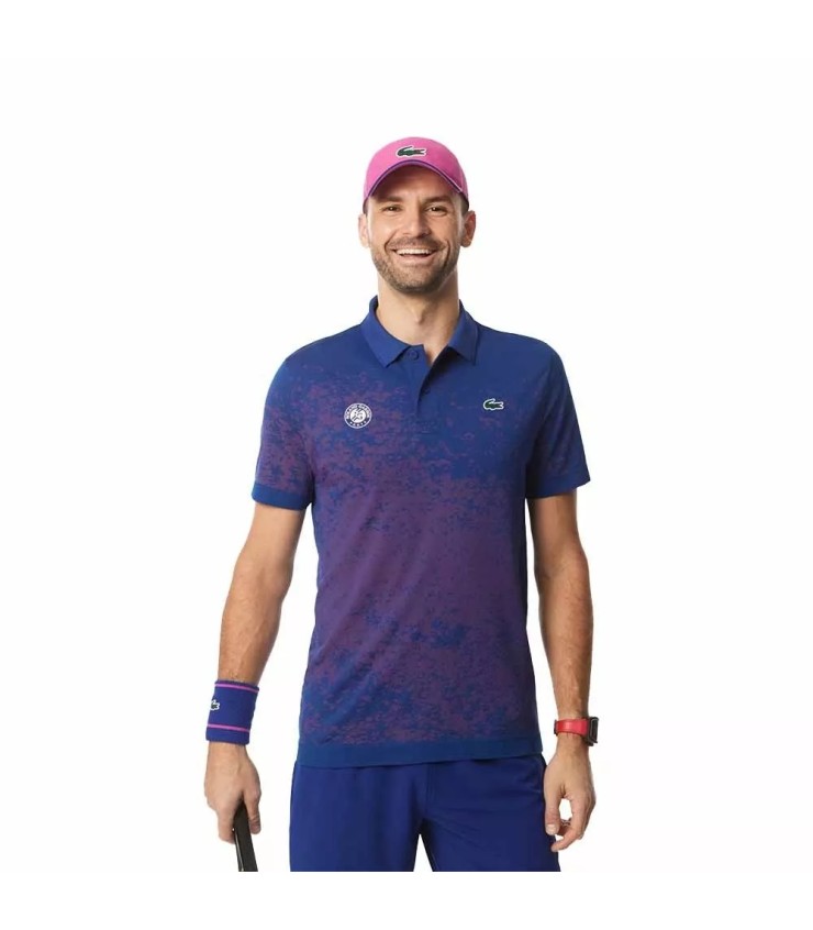 Polo Lacoste Sport Roland Garros Azul/Rosa 3