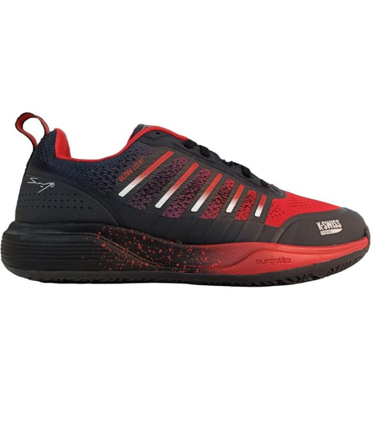 Zapatillas Kswiss Sanyo Ultra Court Padel Negro Antracita Rojo  1
