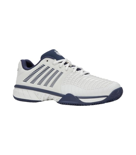 Chaussures Kswiss Express Light 3 HB Clay Blanc Bleu Marine Offre Pas Cher | Ipontennis