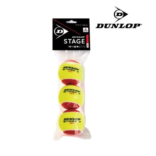 Palline da Tennis Dunlop Stage 3 Rosse Confezione da 3 | Ipontennis