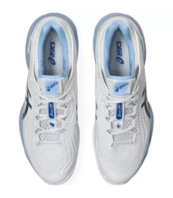 Zapatillas Asics Court FF 3 Novak Clay Blanco Azul Tuna  4