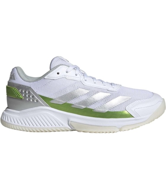 Adidas Courtquick Padel Shoes White Silver Green Women | Ipontennis
